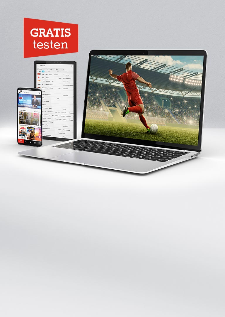 Fußballerbild im Laptop